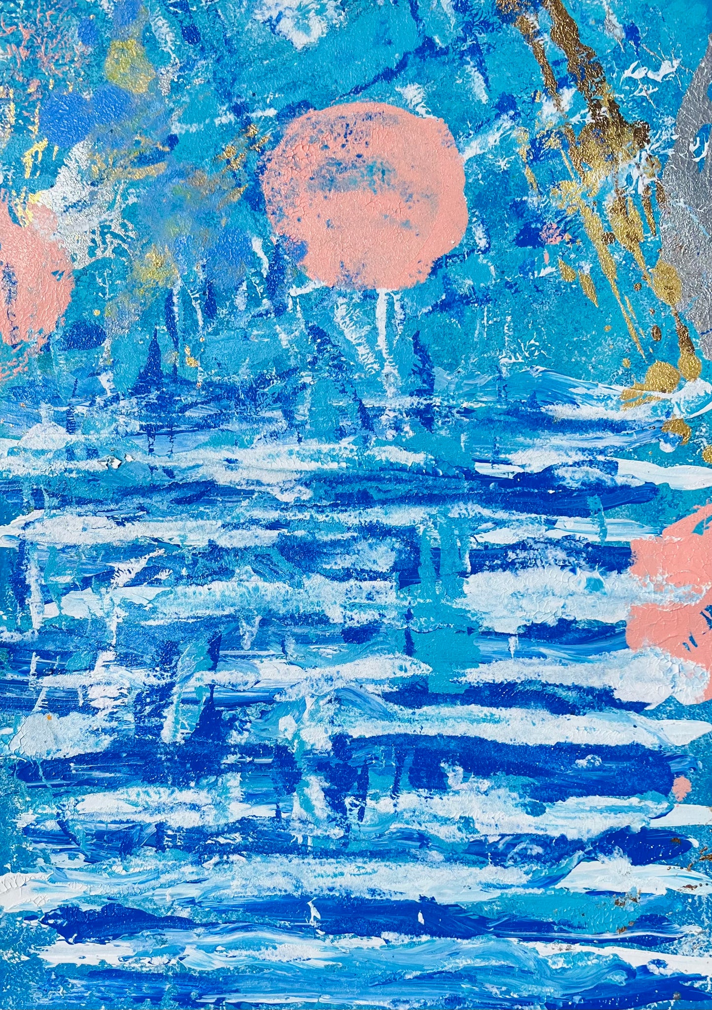 “Let’s Go For A Swim” original acrylic painting on paper