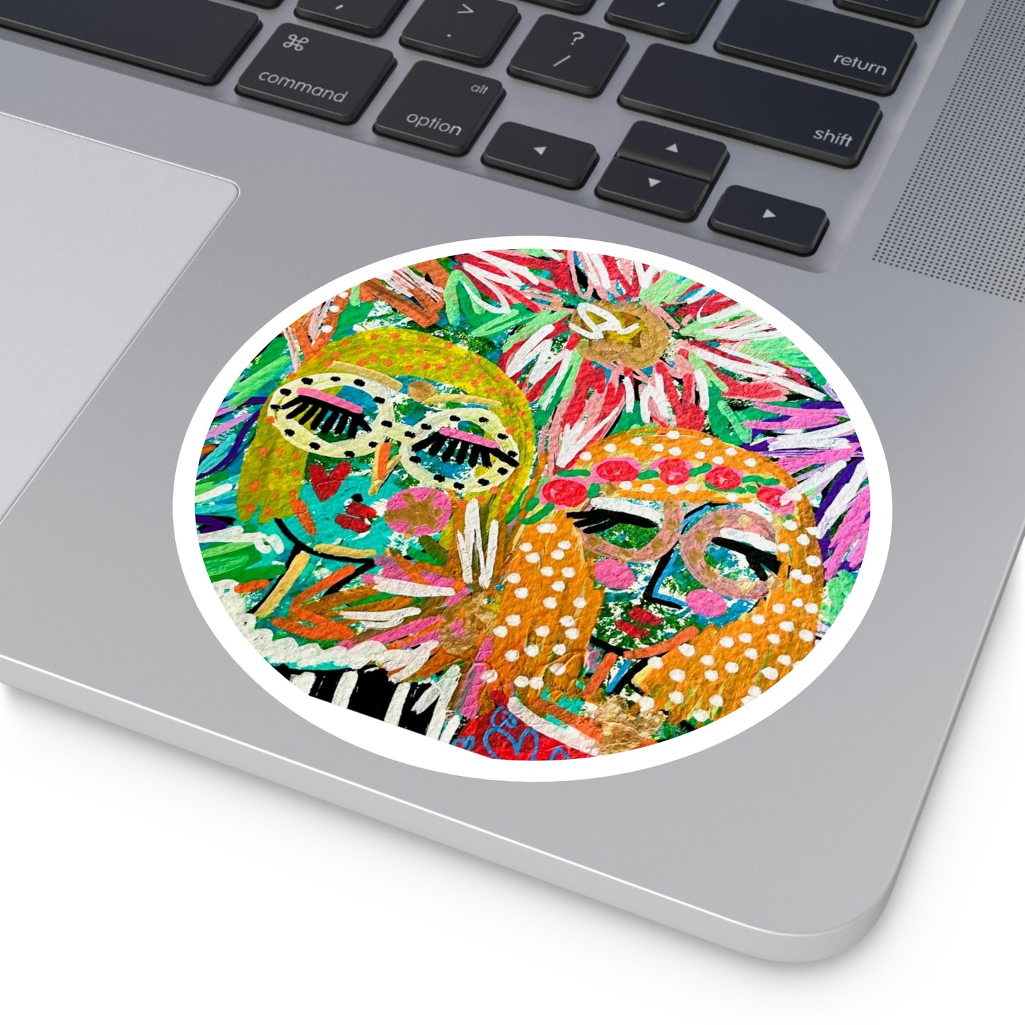 Girl Talk Art Round Stickers