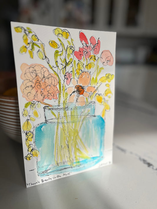 “There’s Beauty in the Mess” original watercolor painting