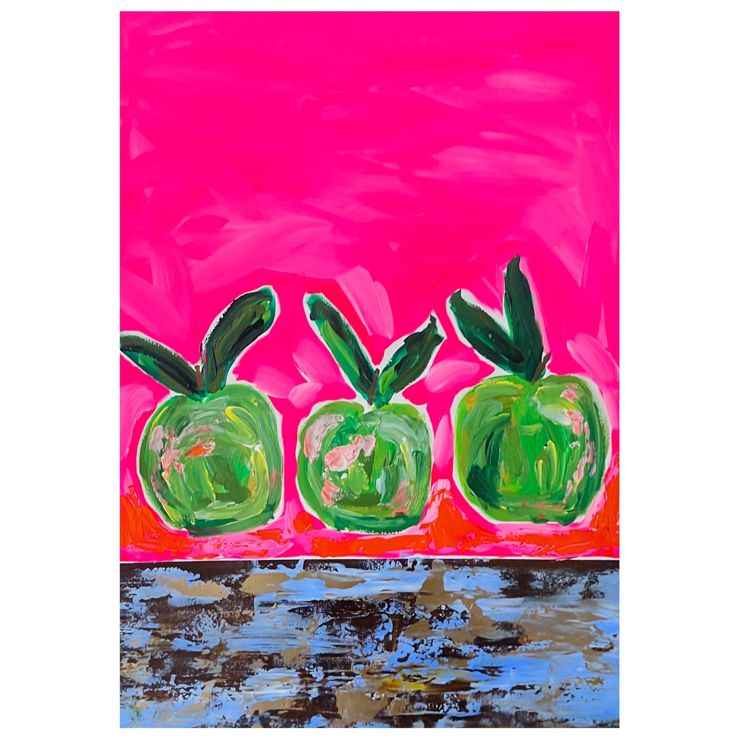 “No Bad Apples Here” original painting. Acrylic on paper unframed.