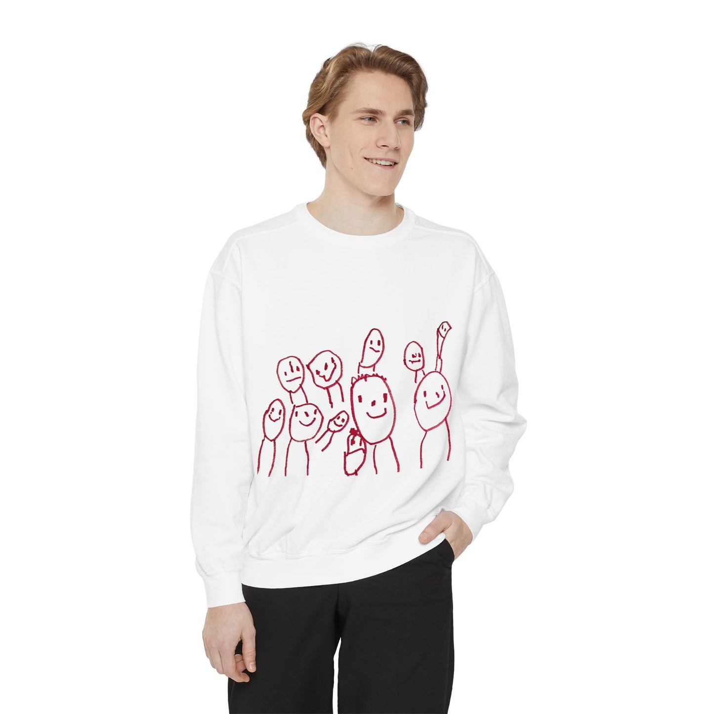 Shep's Smiley Happy People Unisex Garment-Dyed Sweatshirt