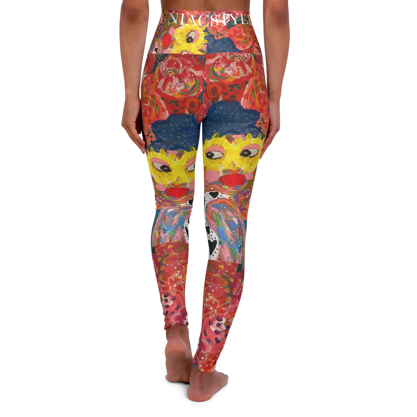 "Miss Pearl" Girl Talk Original Art High Waisted Yoga Leggings