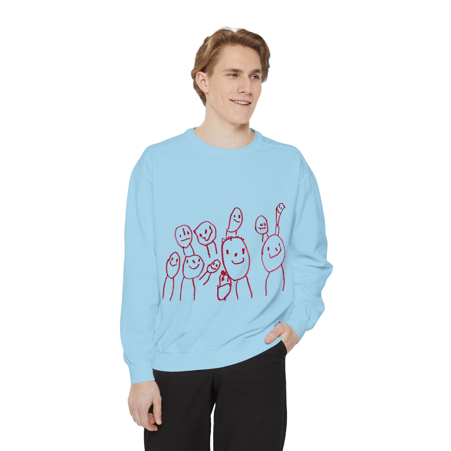 Shep's Smiley Happy People Unisex Garment-Dyed Sweatshirt