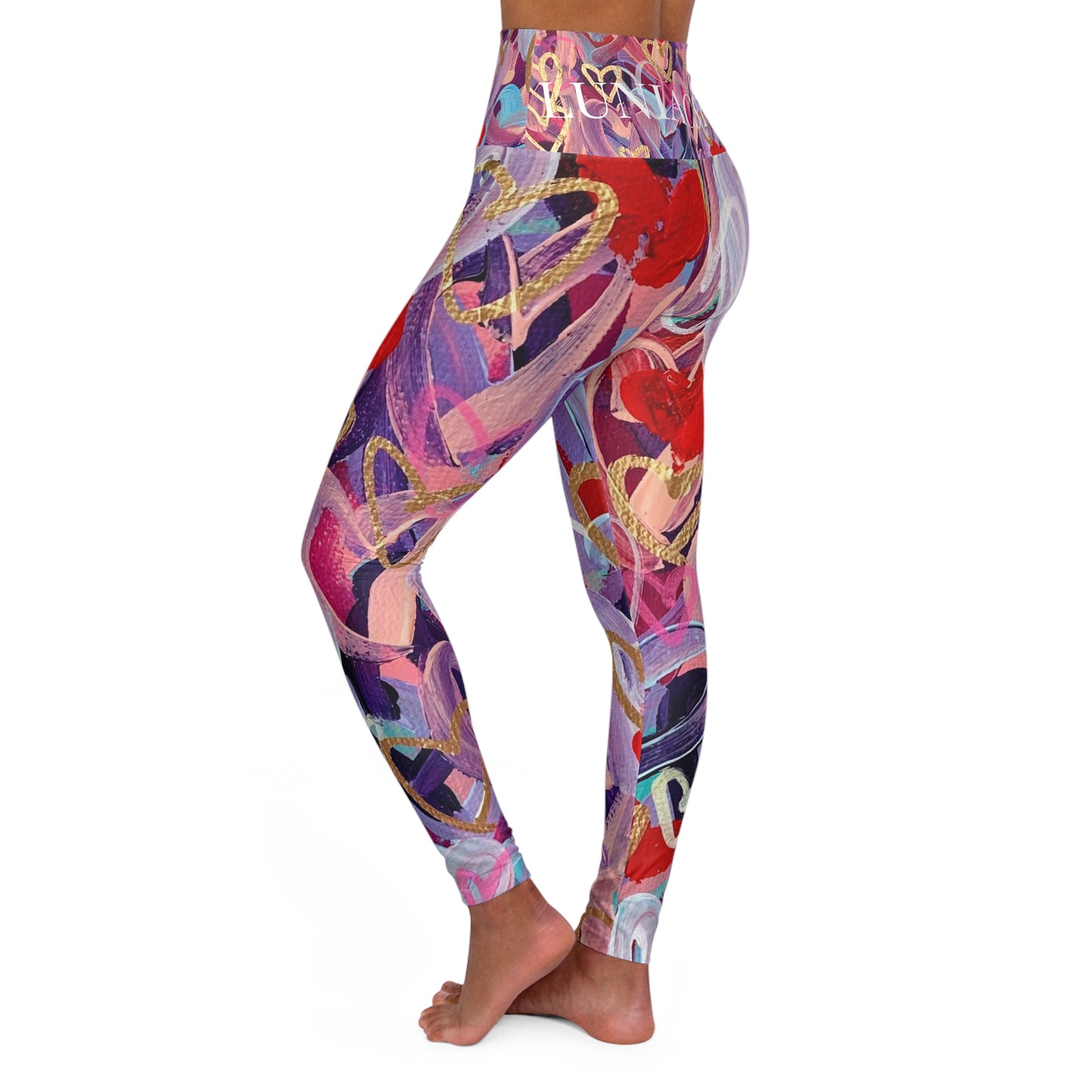 Grateful Heart Art High Waisted Yoga Leggings