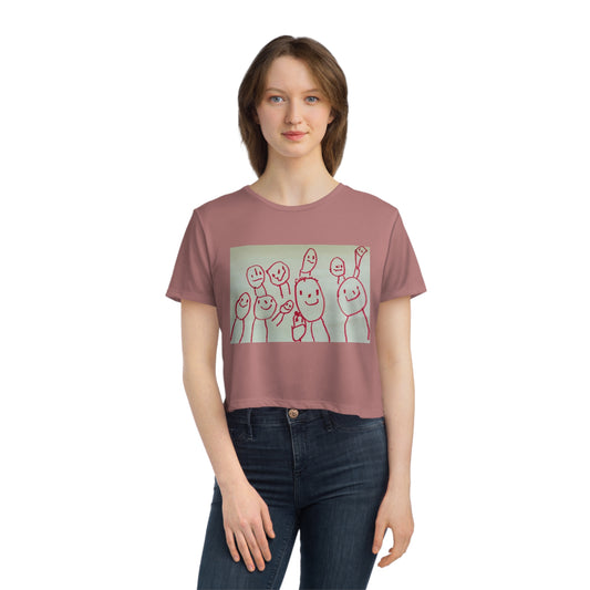 Shep's Peeps. Women's Flowy Cropped Tee
