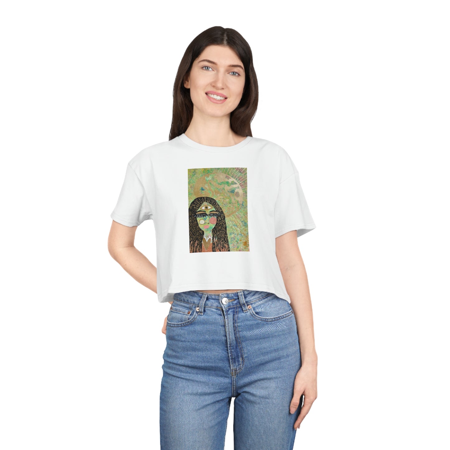 "High Priestess Healer" Women's Crop Tee
