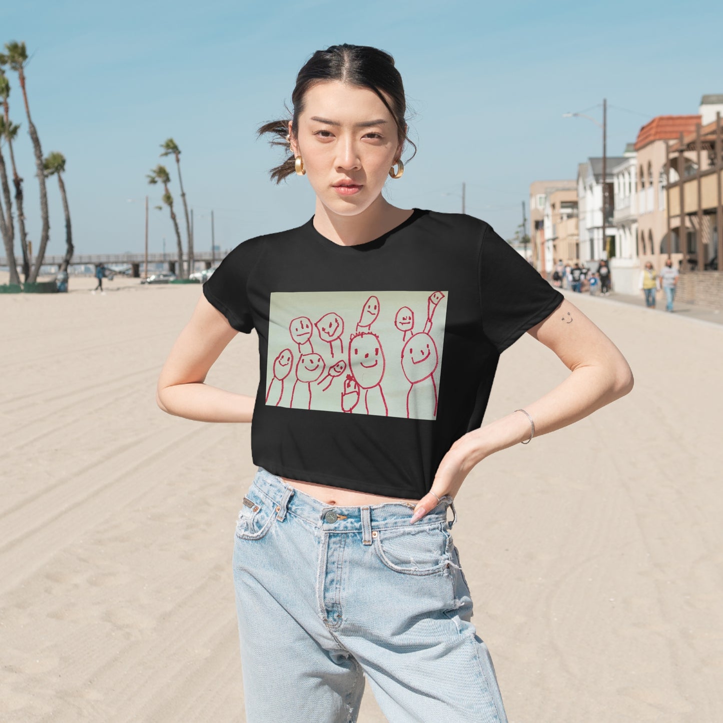 Shep's Peeps. Women's Flowy Cropped Tee