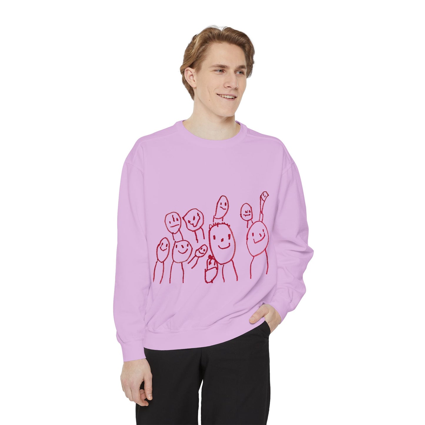 Shep's Smiley Happy People Unisex Garment-Dyed Sweatshirt
