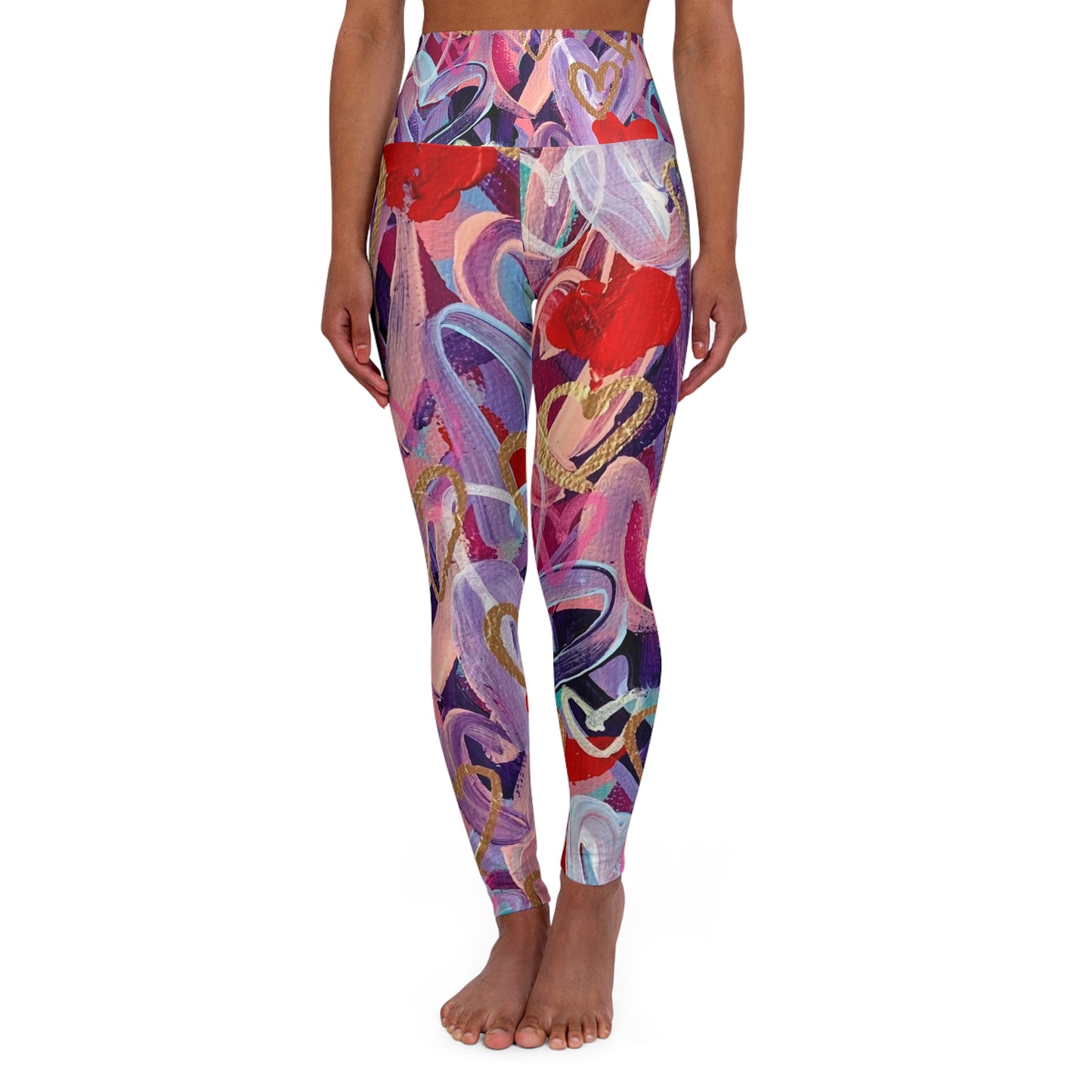 Grateful Heart Art High Waisted Yoga Leggings