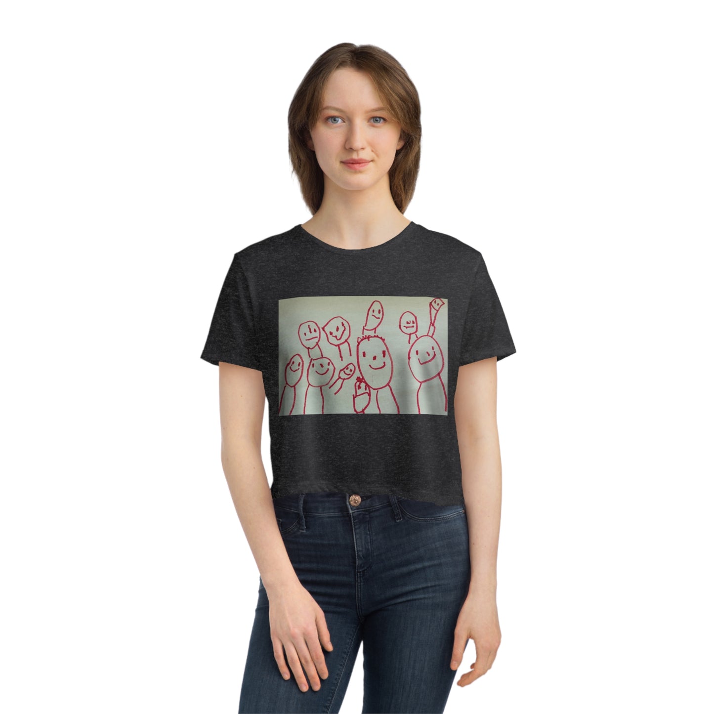 Shep's Peeps. Women's Flowy Cropped Tee