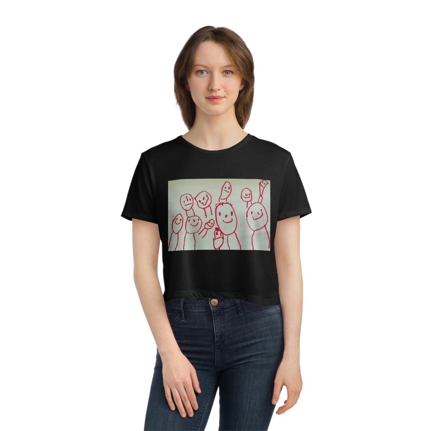Shep's Peeps. Women's Flowy Cropped Tee