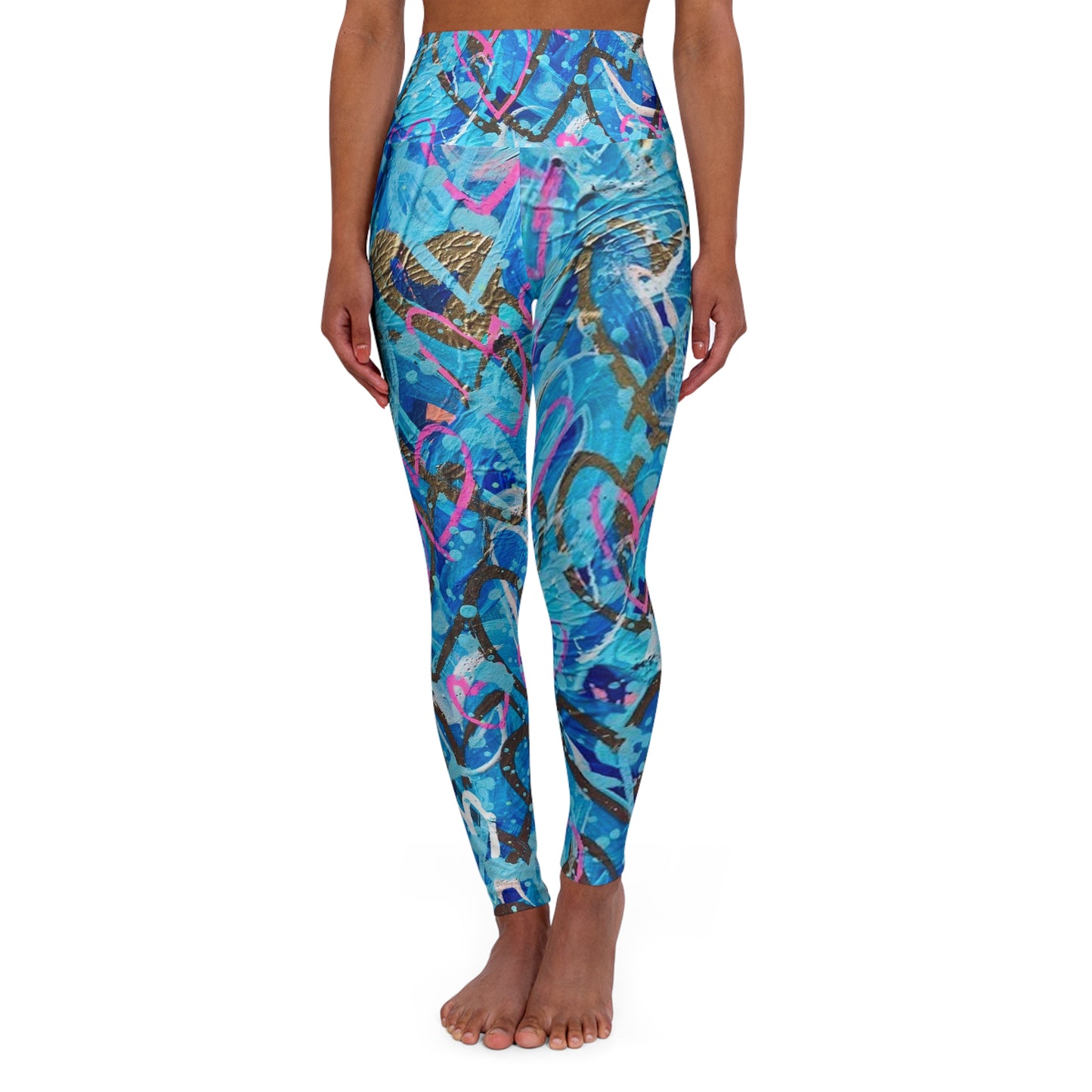 Grateful Heart Art High Waisted Yoga Leggings