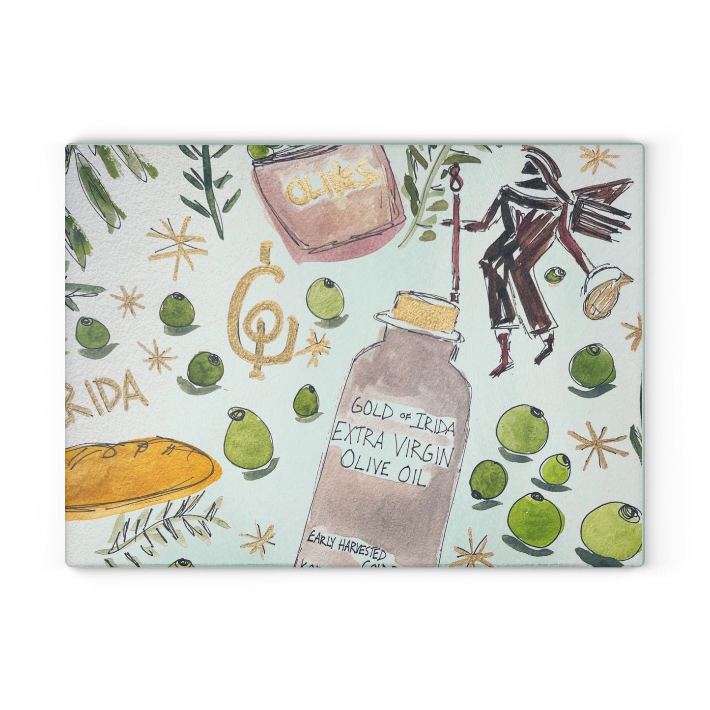 "Gold of Irida" Glass Cutting Board