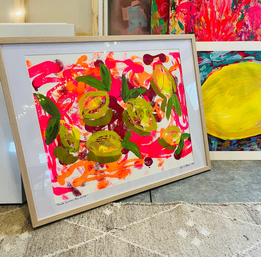 “These Lemons Are Wild” original painting on paper - framed