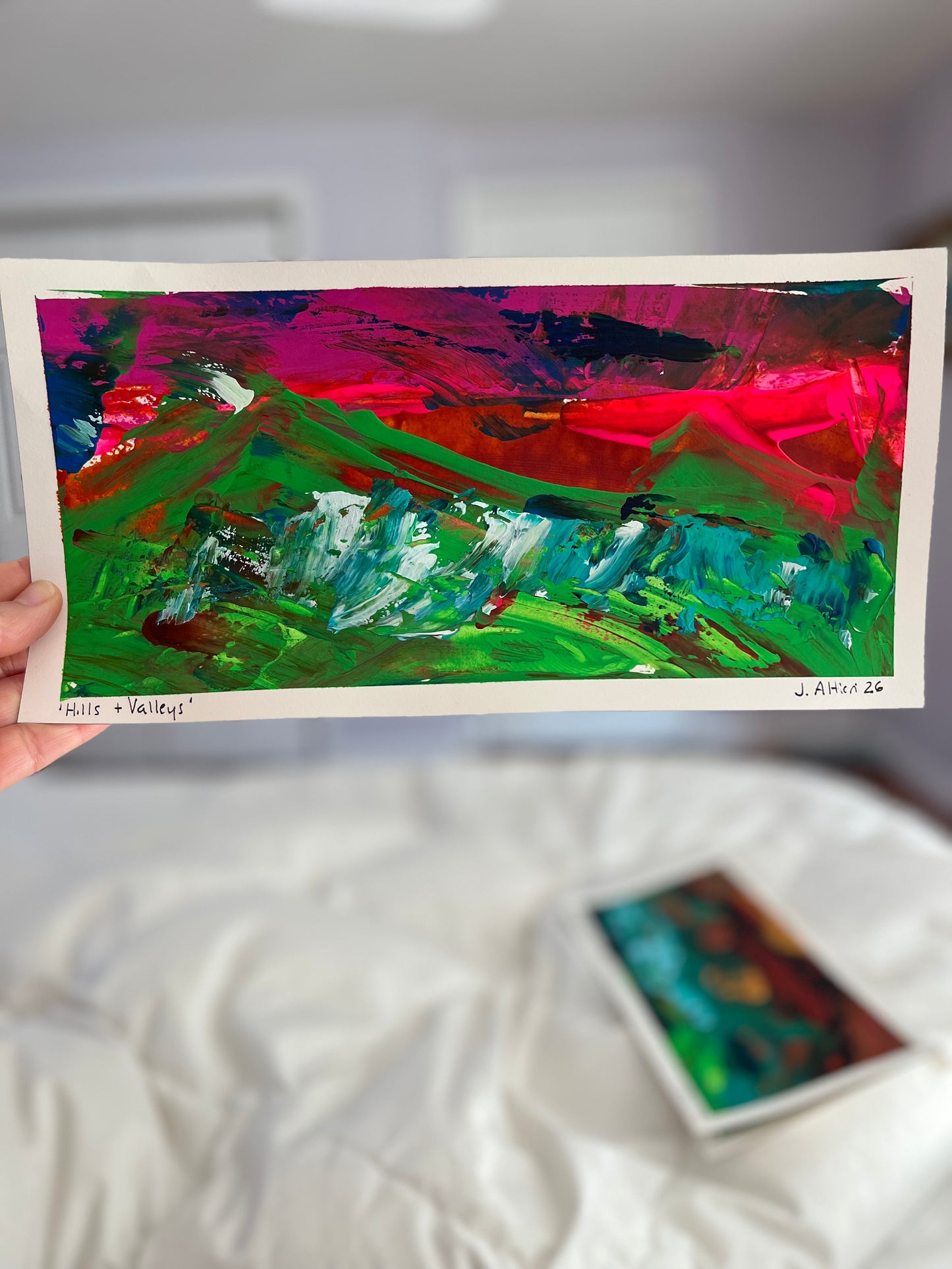 “Hills and Valleys” original painting on paper