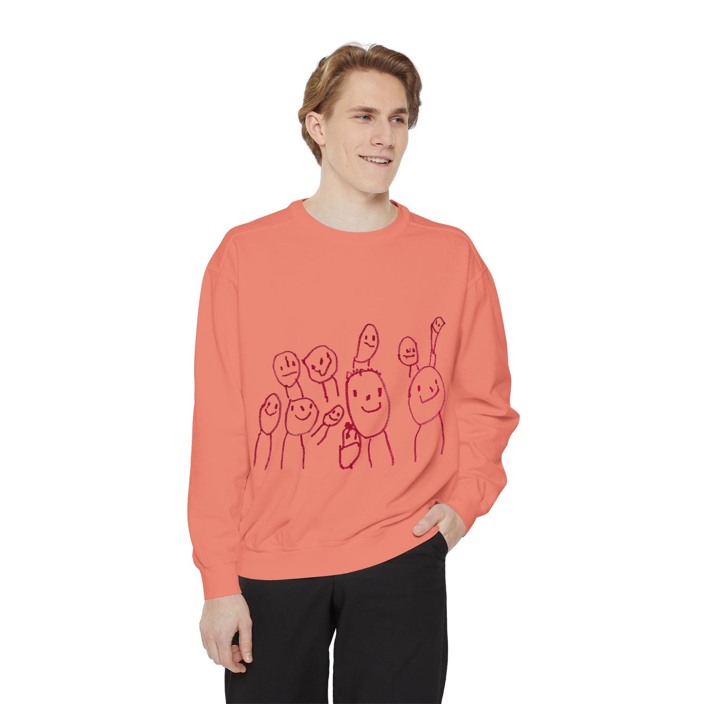 Shep's Smiley Happy People Unisex Garment-Dyed Sweatshirt