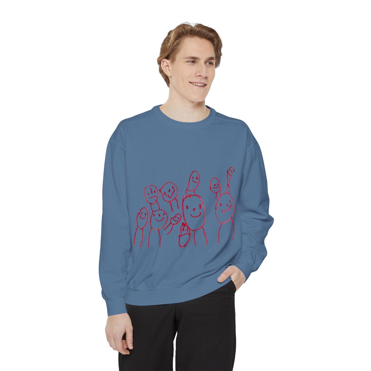 Shep's Smiley Happy People Unisex Garment-Dyed Sweatshirt