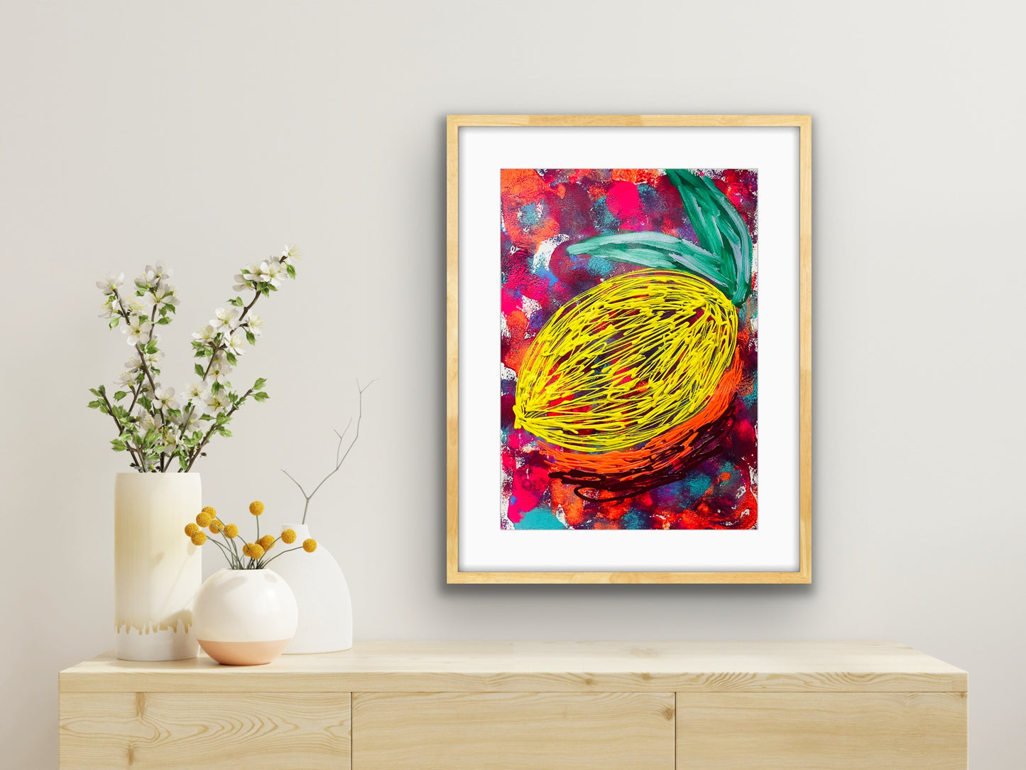 “Face The Lemon” Original Painting on Paper unframed