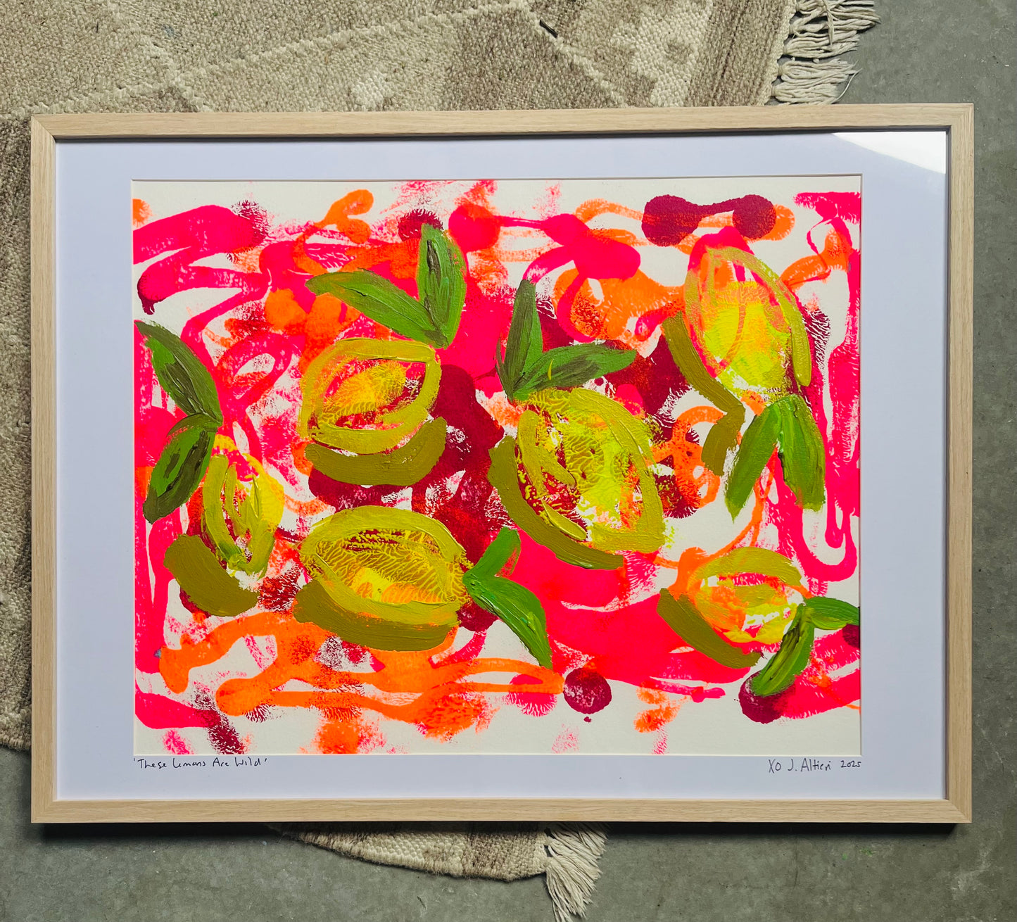 “These Lemons Are Wild” original painting on paper - framed