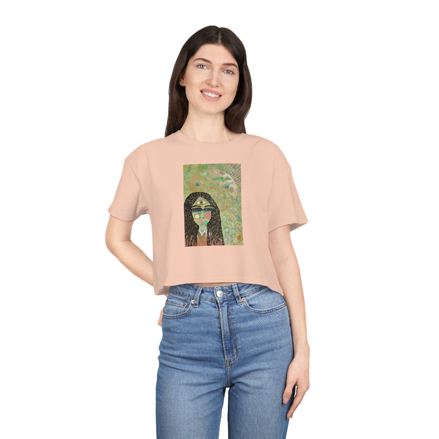 "High Priestess Healer" Women's Crop Tee