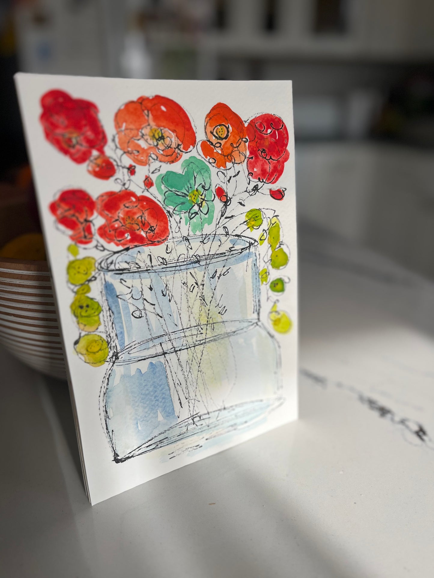 “Flowers Are Necessary” part of my mini watercolor painting series