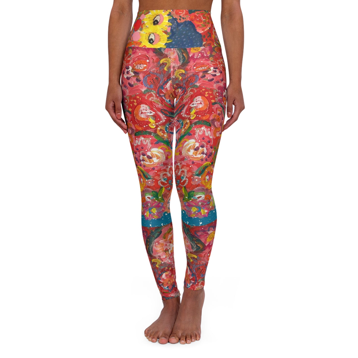"Miss Pearl" Girl Talk Original Art High Waisted Yoga Leggings