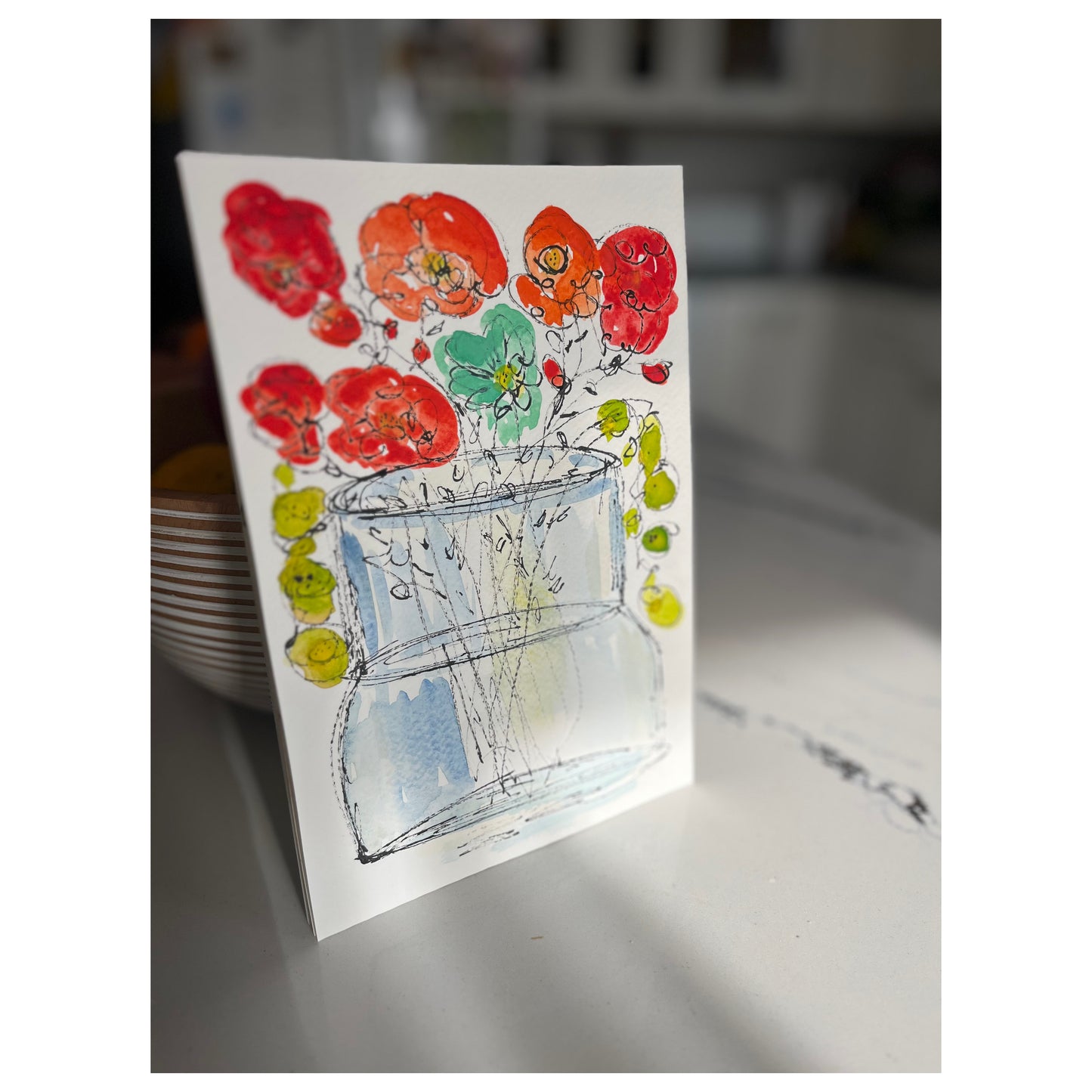 “Flowers Are Necessary” part of my mini watercolor painting series