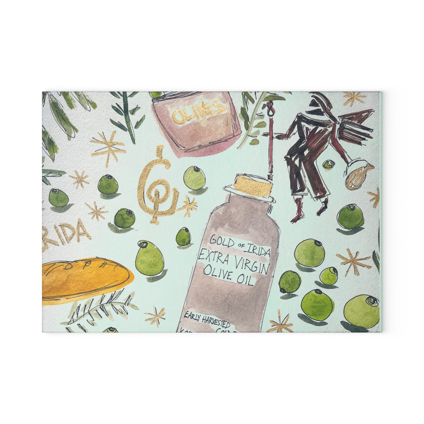 "Gold of Irida" Glass Cutting Board