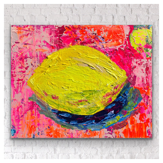 “Sitting with My F %cking Lemons” Original Painting on canvas