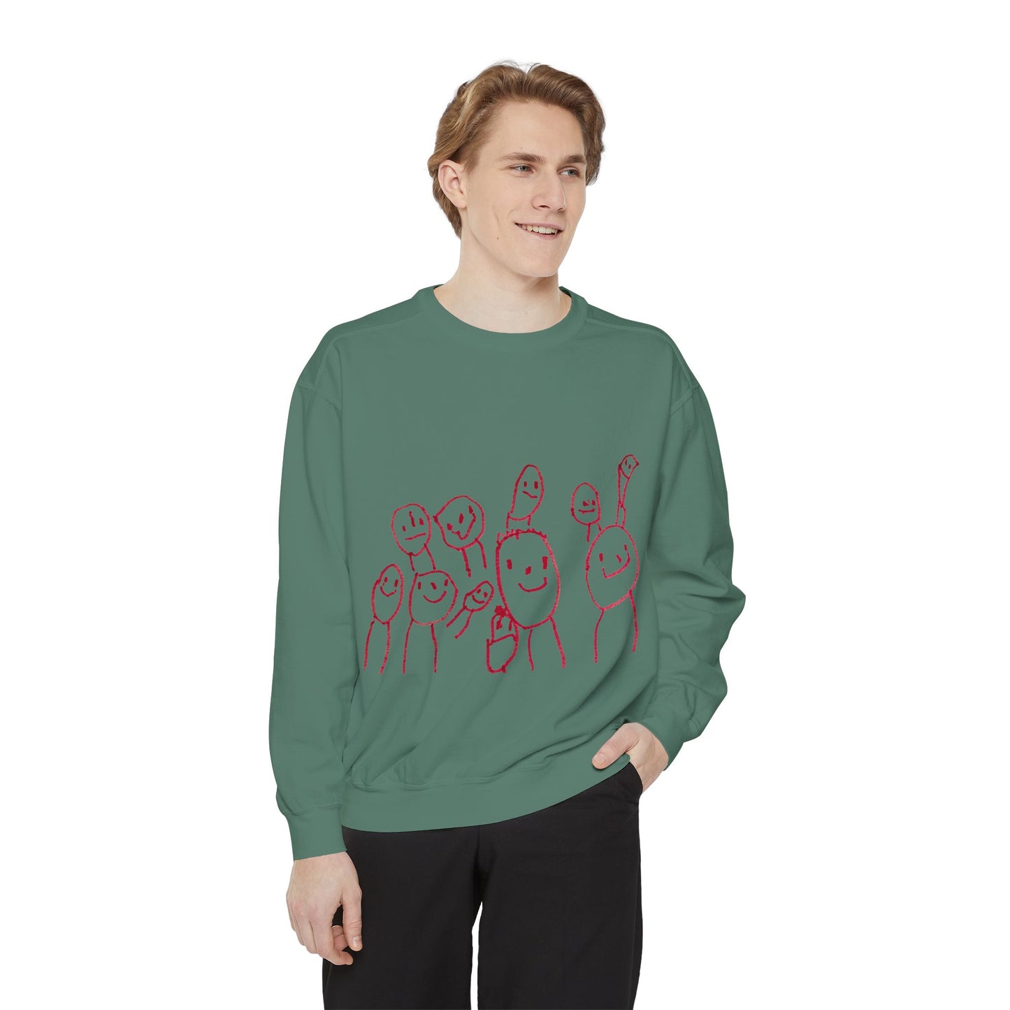 Shep's Smiley Happy People Unisex Garment-Dyed Sweatshirt