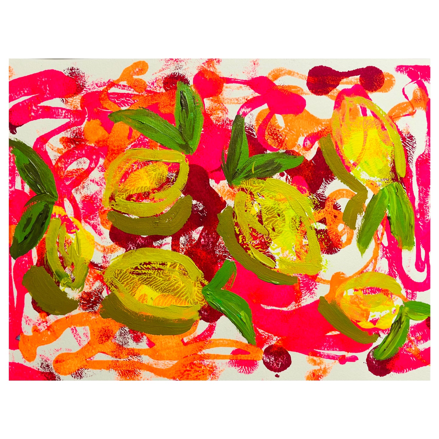 “These Lemons Are Wild” original painting on paper - framed