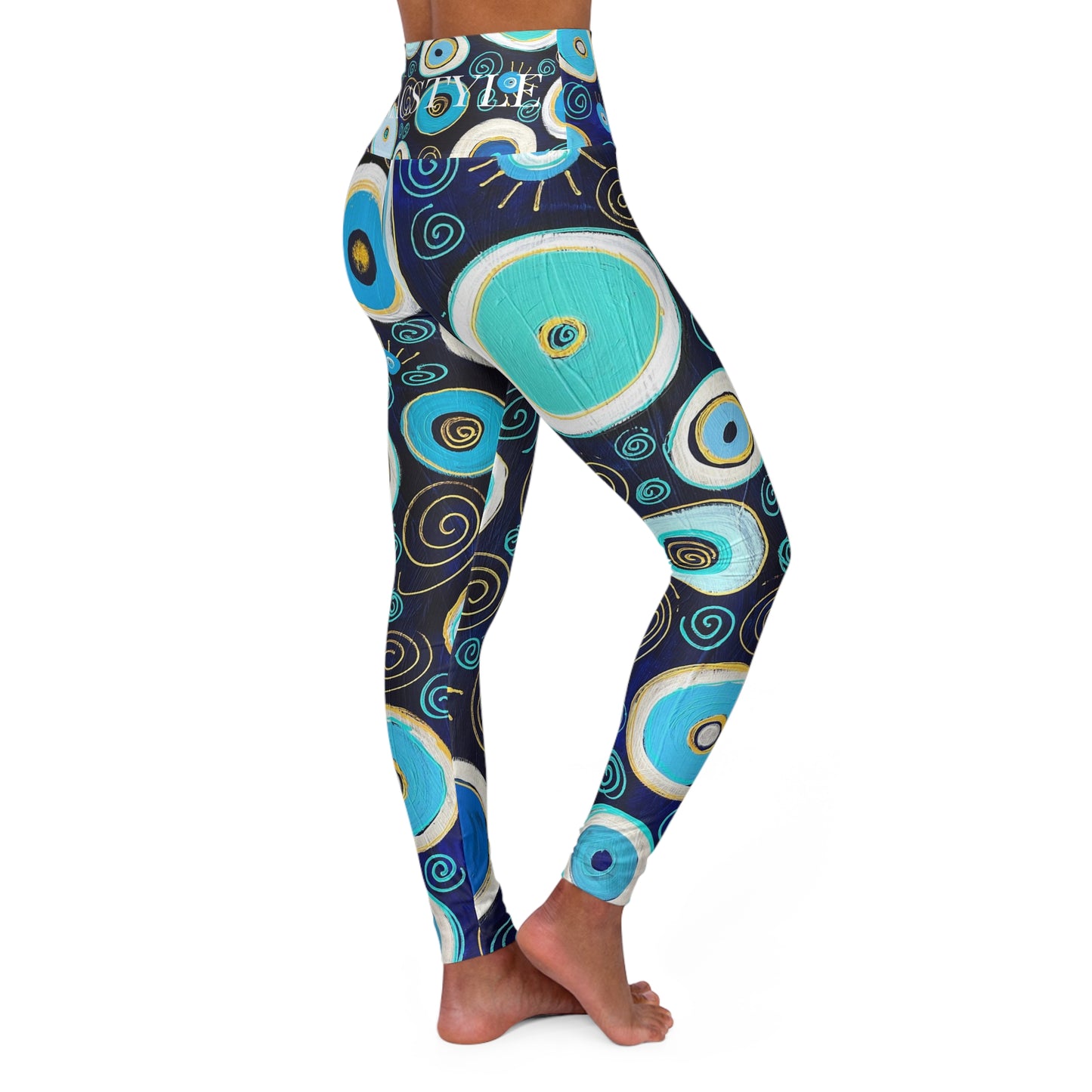 "Awakening" Evil Eye Original Artwork High Waisted Yoga Leggings