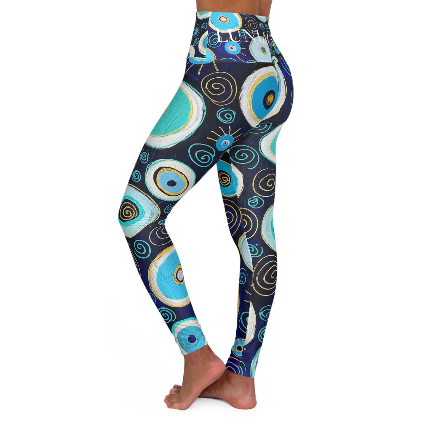 "Awakening" Evil Eye Original Artwork High Waisted Yoga Leggings