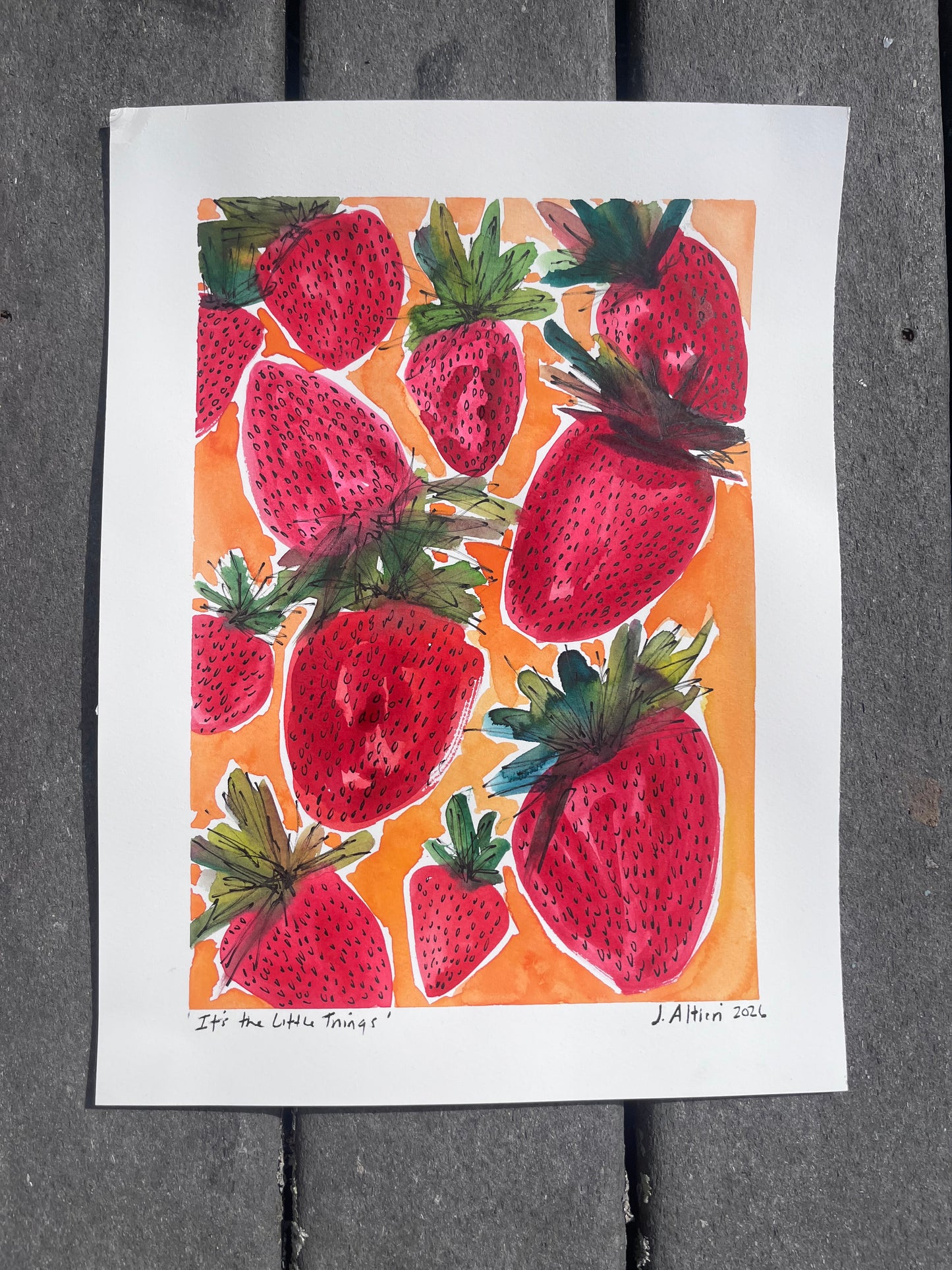 “It’s the Little Things” original watercolor on paper (unframed)
