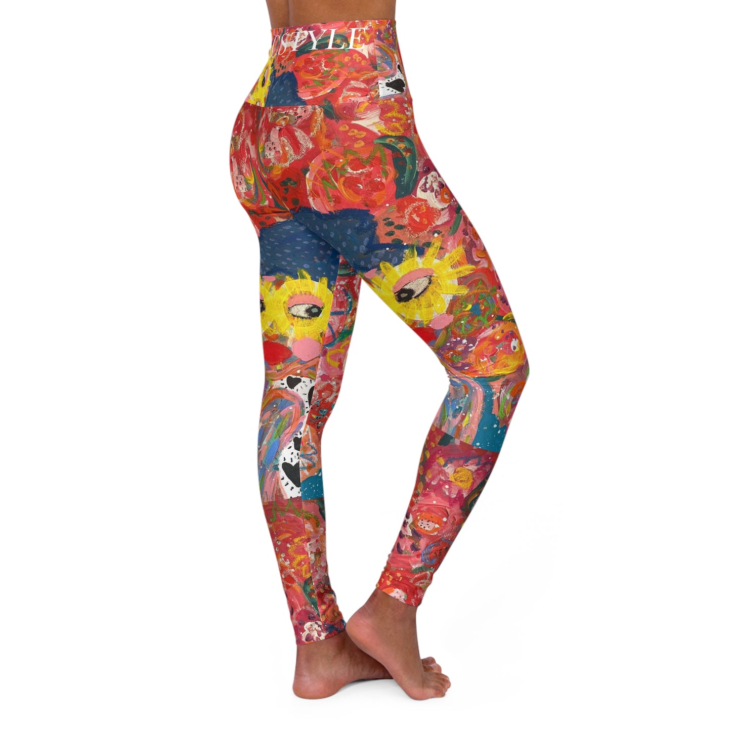 "Miss Pearl" Girl Talk Original Art High Waisted Yoga Leggings