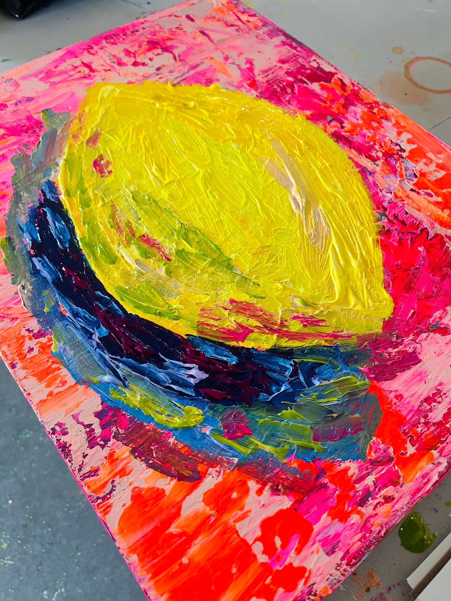 “Sitting with My F %cking Lemons” Original Painting on canvas