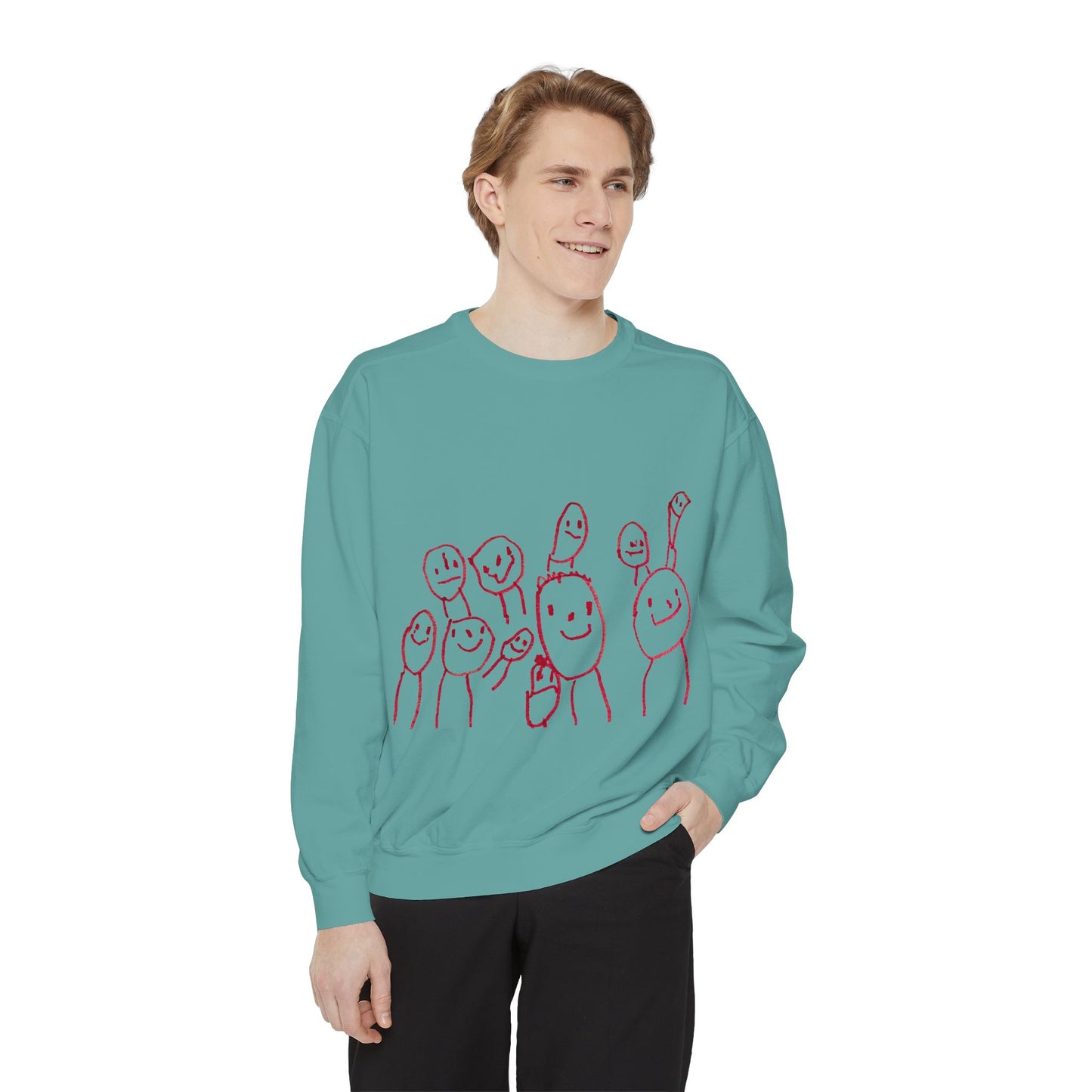 Shep's Smiley Happy People Unisex Garment-Dyed Sweatshirt