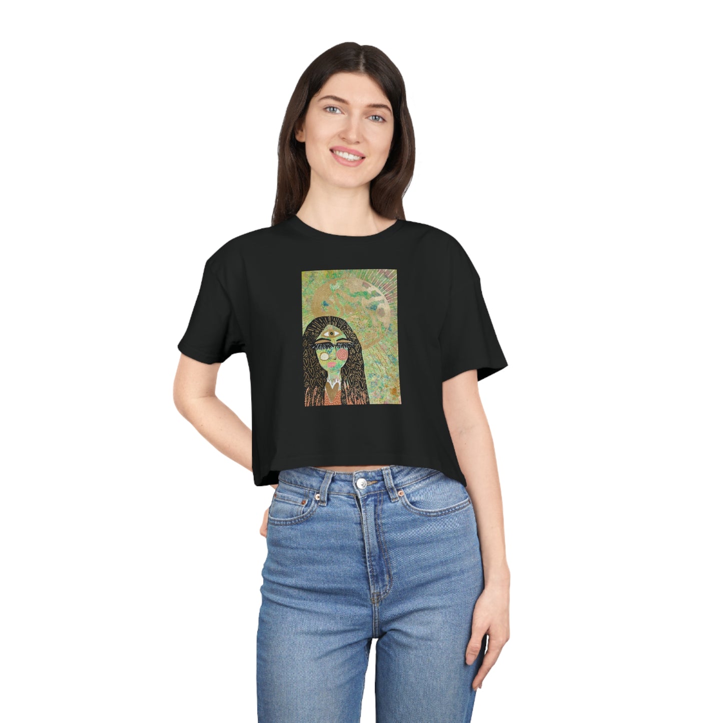 "High Priestess Healer" Women's Crop Tee