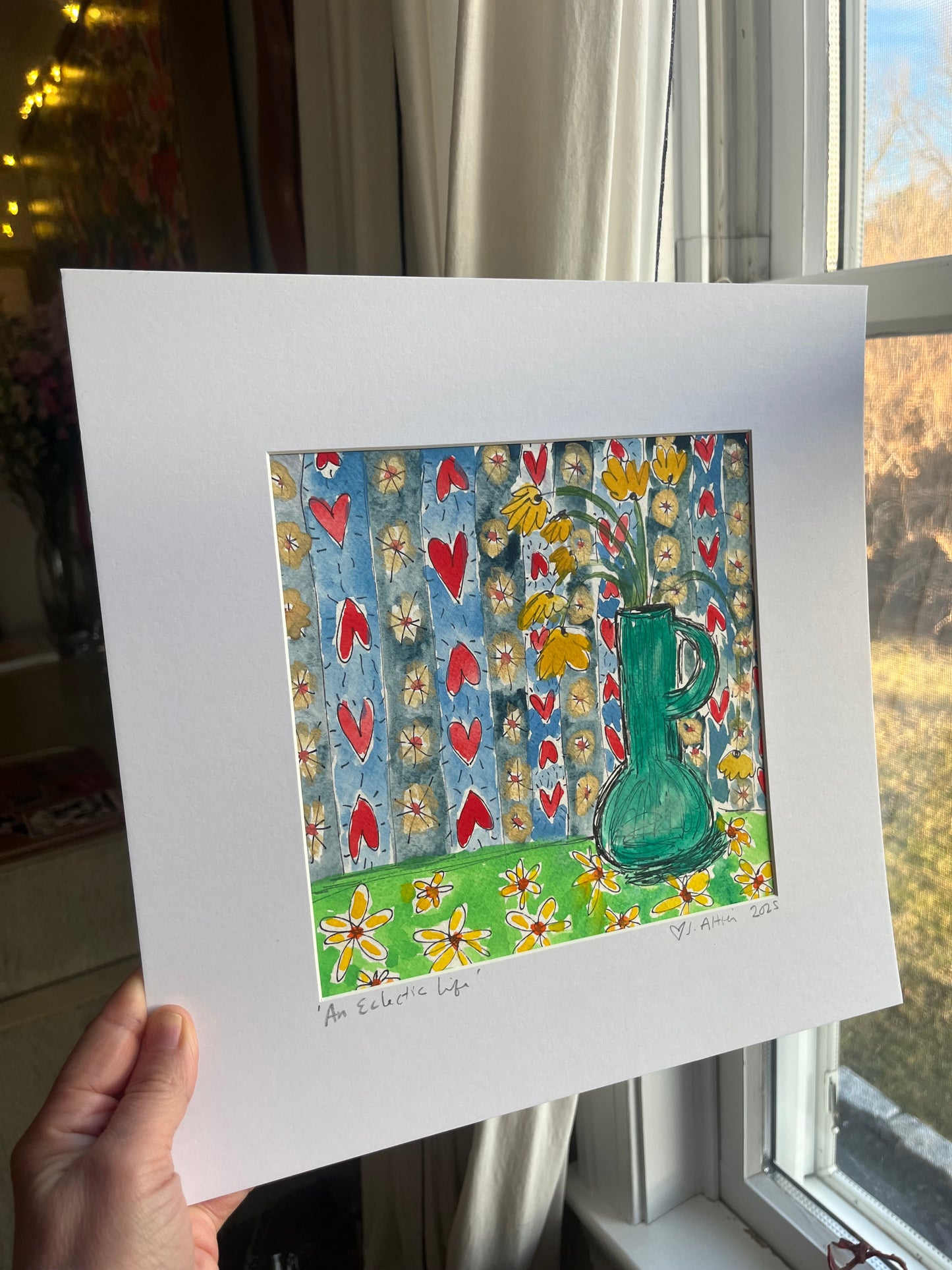 “An Eclectic Life” original watercolor matted