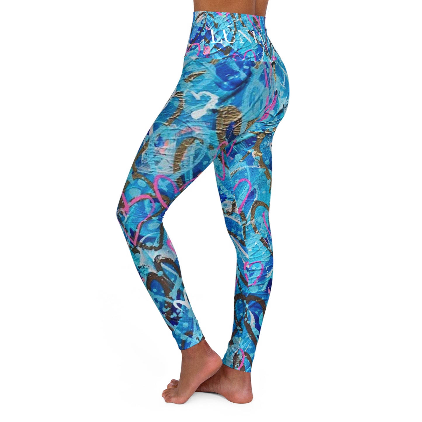 Grateful Heart Art High Waisted Yoga Leggings