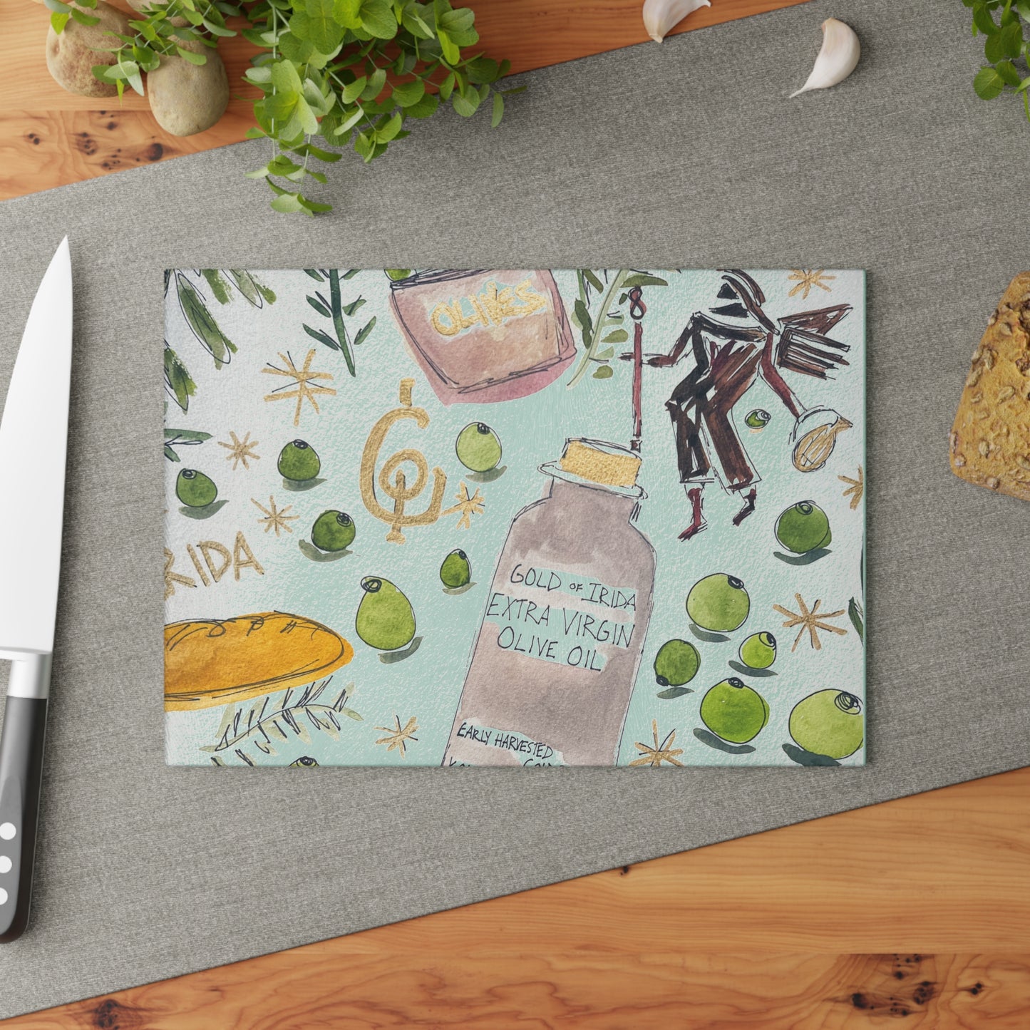 "Gold of Irida" Glass Cutting Board