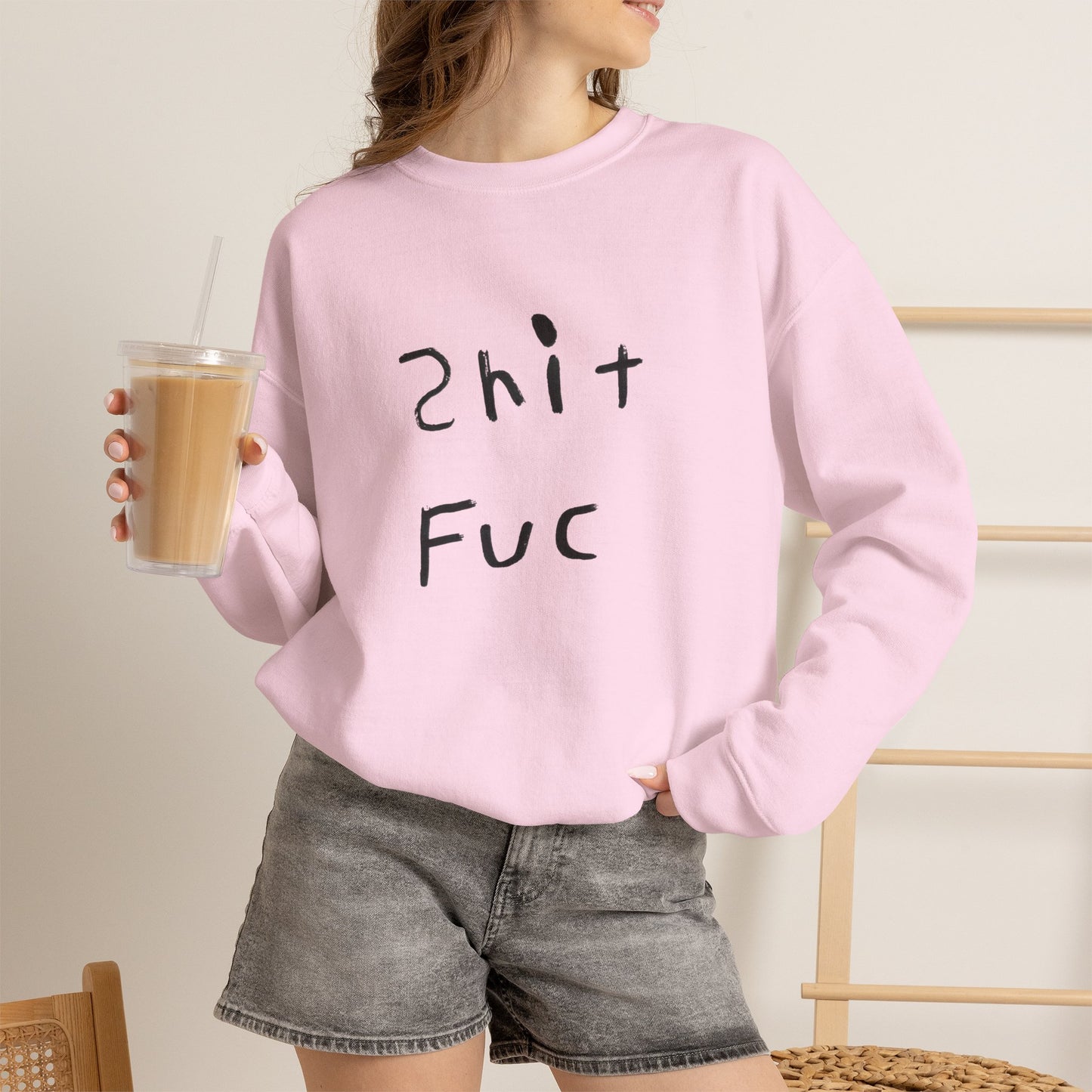 Shit Fuc design by Shep Unisex Heavy Blend™ Crewneck Sweatshirt