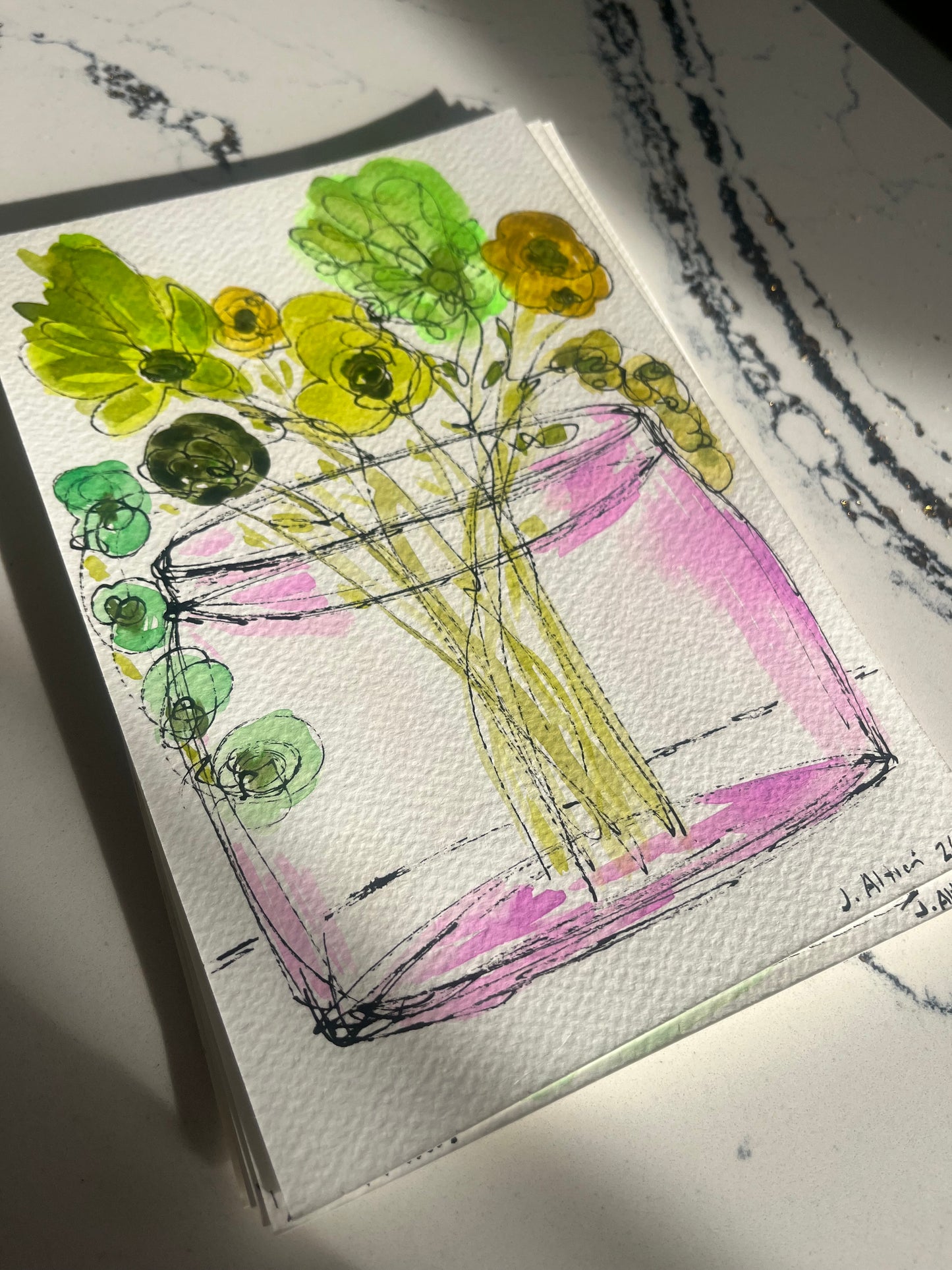 “Winter” original watercolor mini on paper