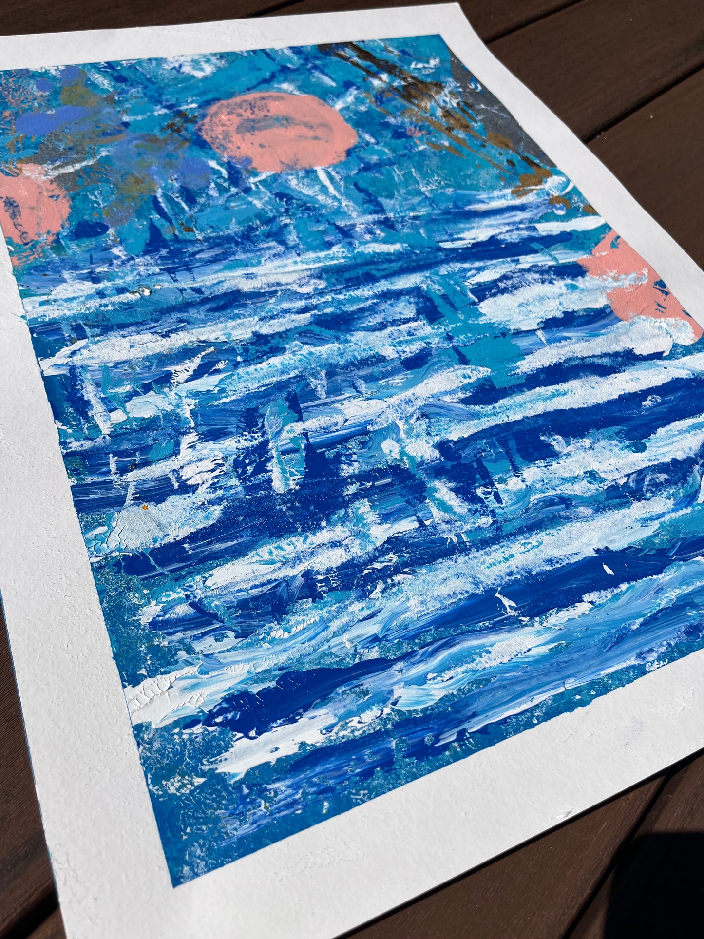 “Let’s Go For A Swim” original acrylic painting on paper