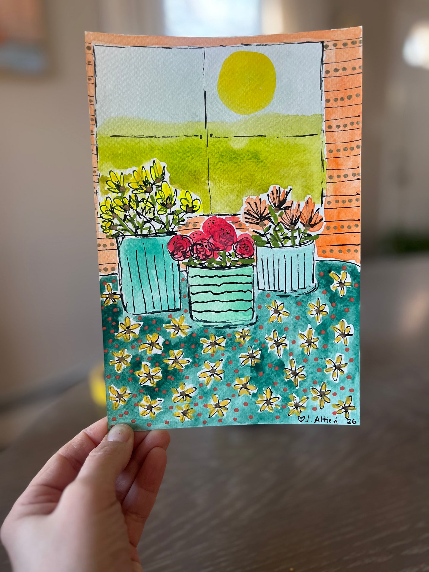 “A Peaceful Moment” original watercolor on paper