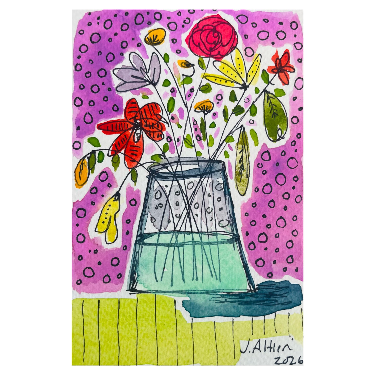 “Spring Dreams” mini mini original watercolor on paper