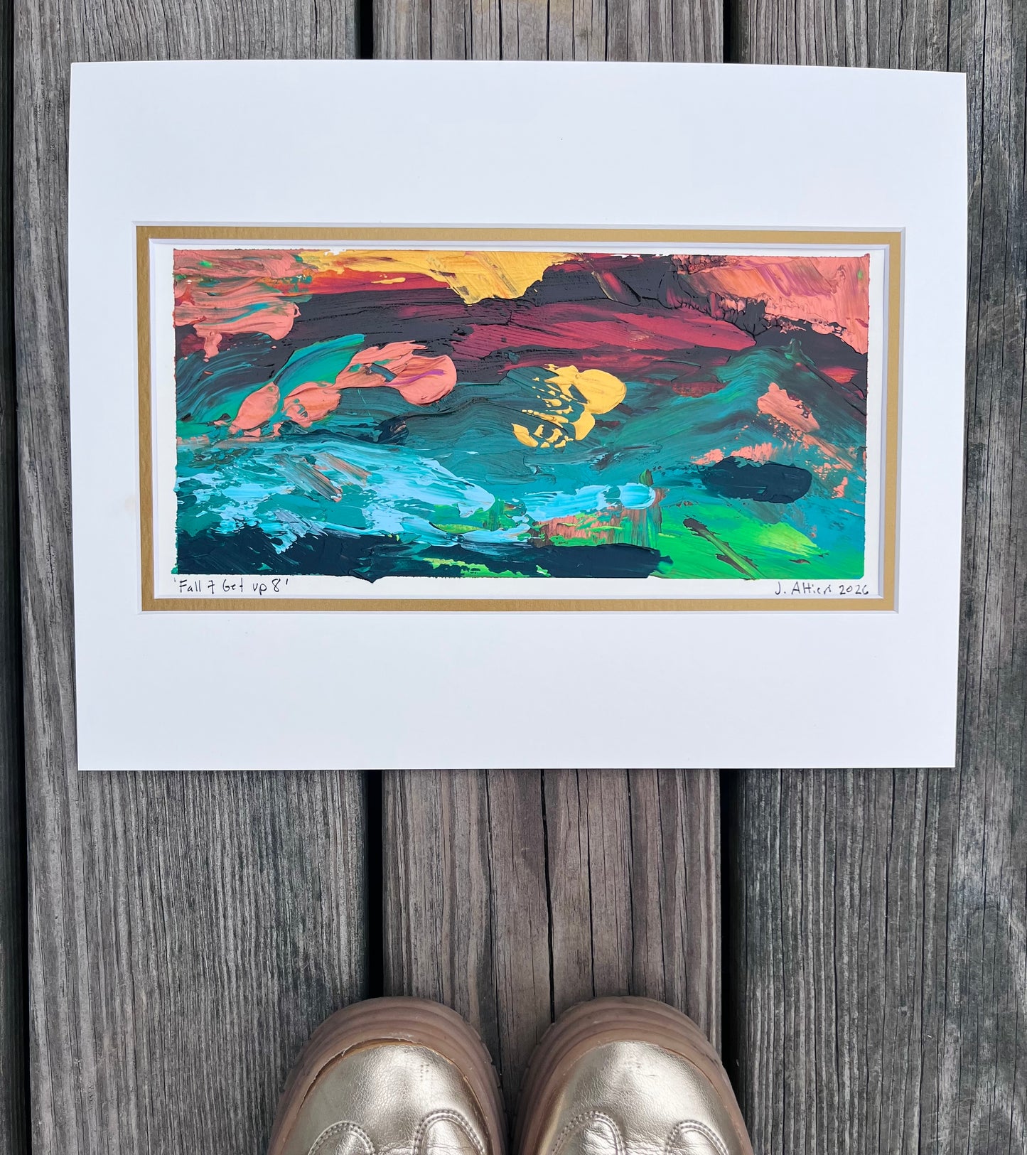 “Fall 7 Get Up 8” original painting on paper