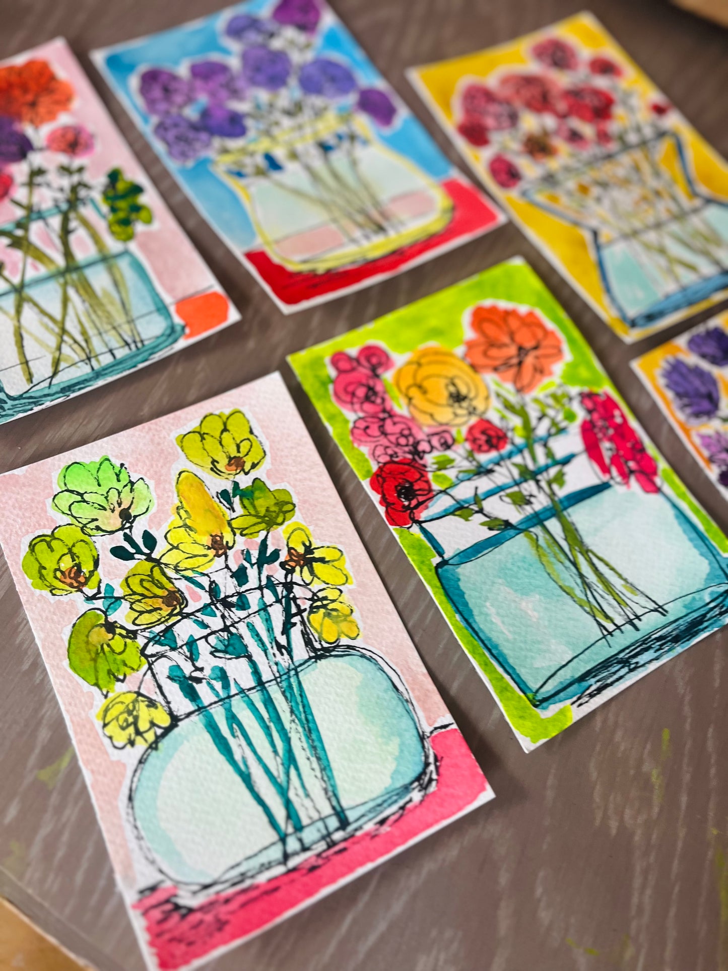 “It’s a Good Day” mini mini original painting on paper