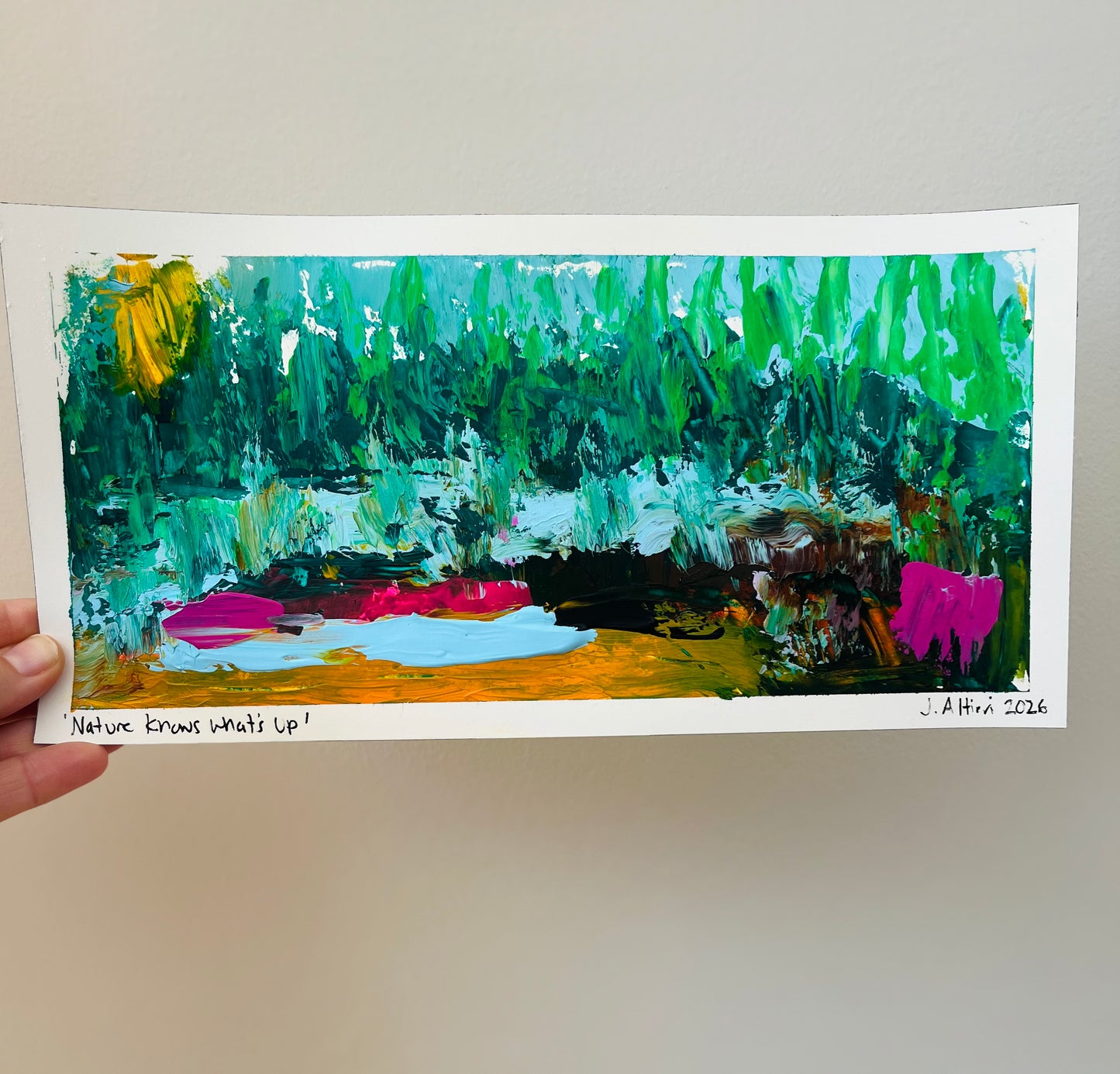 “Nature Knows What’s Up” original painting on paper