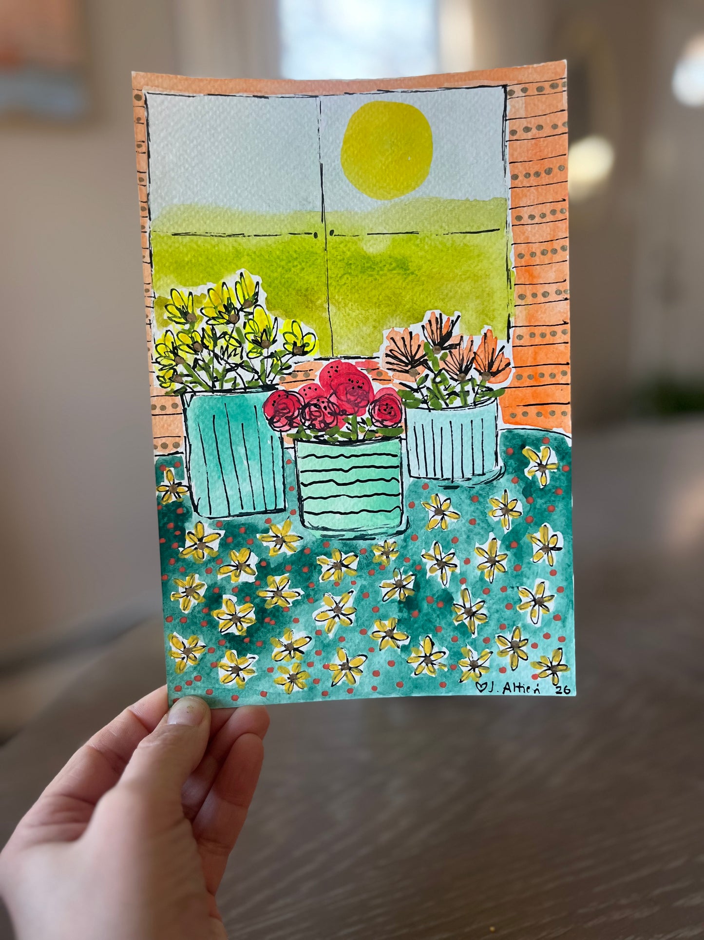 “A Peaceful Moment” original watercolor on paper